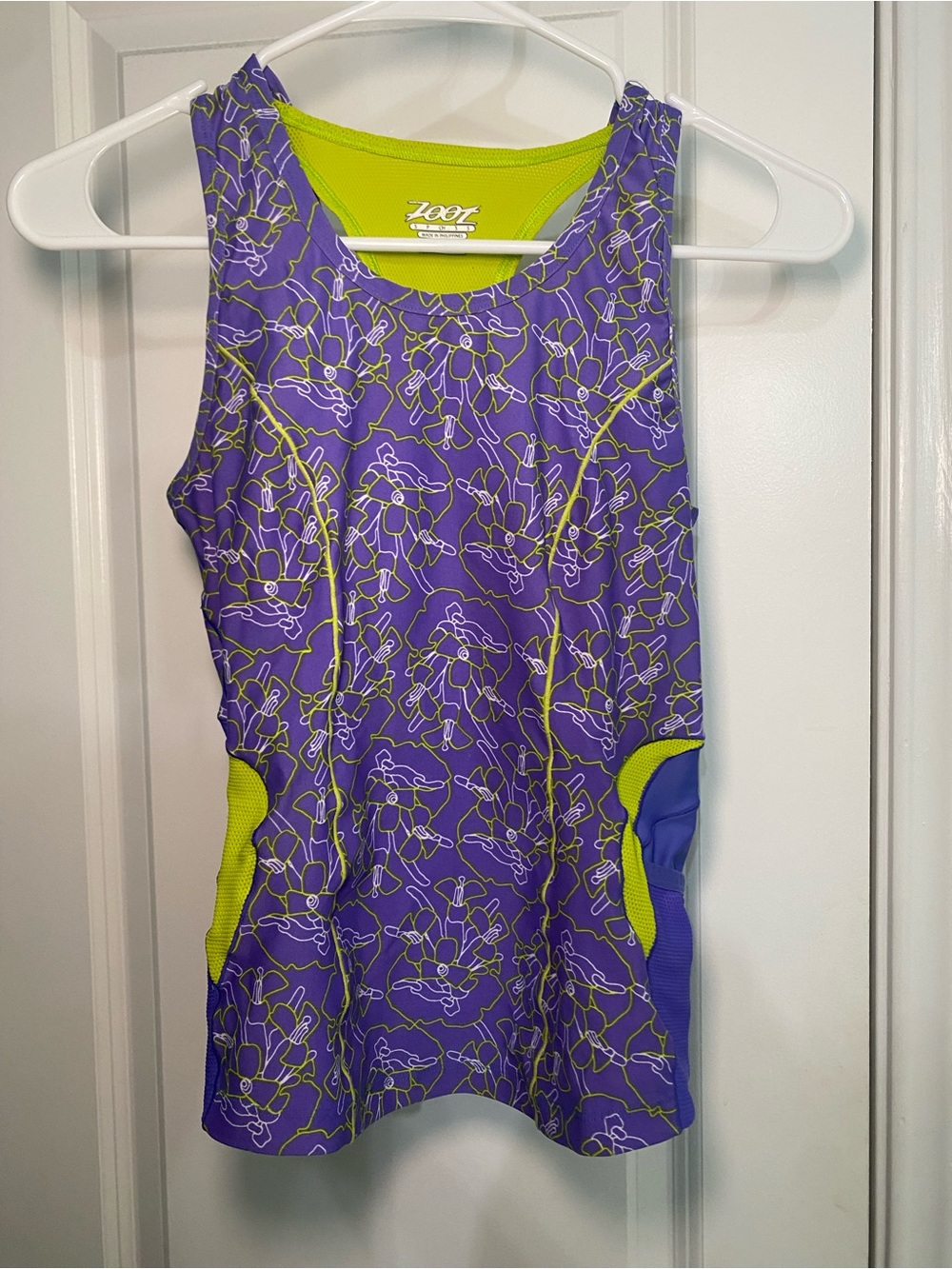Zoot Purple & Lime Floral Athletic Tank Top